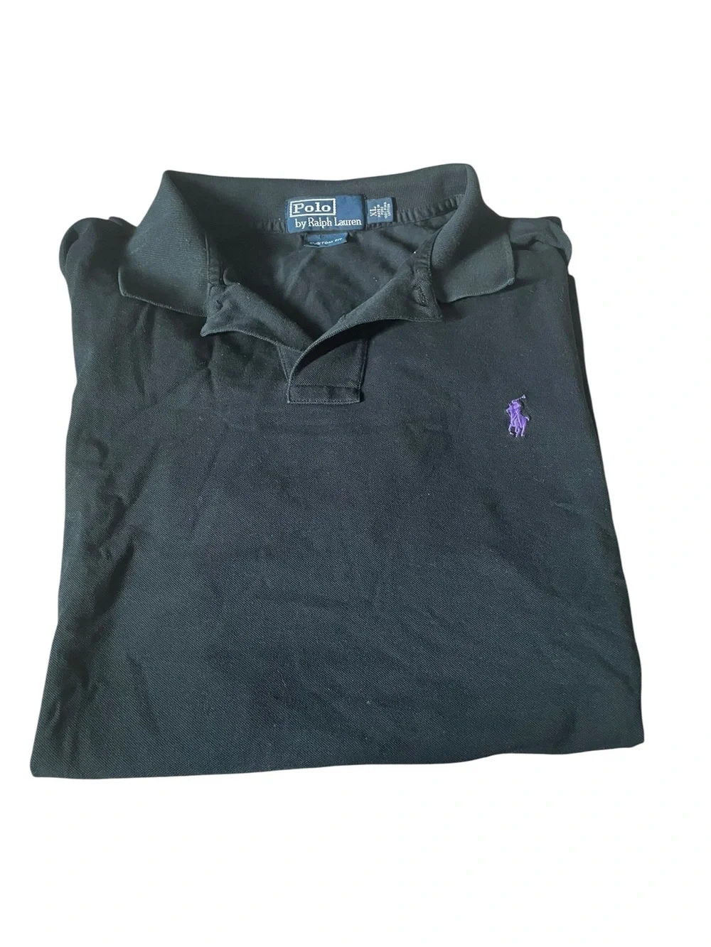⁠Polo Ralph Lauren Pima Cotton Polo Shirt Black XL⁠